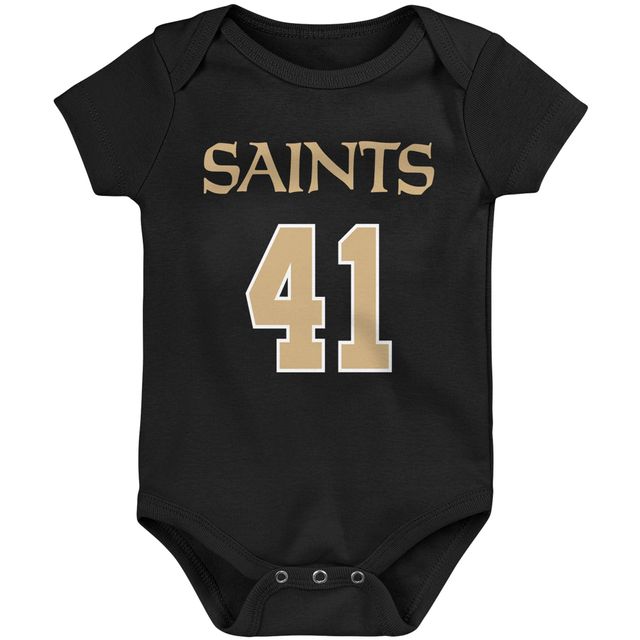 Body noir avec nom et numéro du joueur principal des New Orleans Saints Alvin Kamara pour bébé