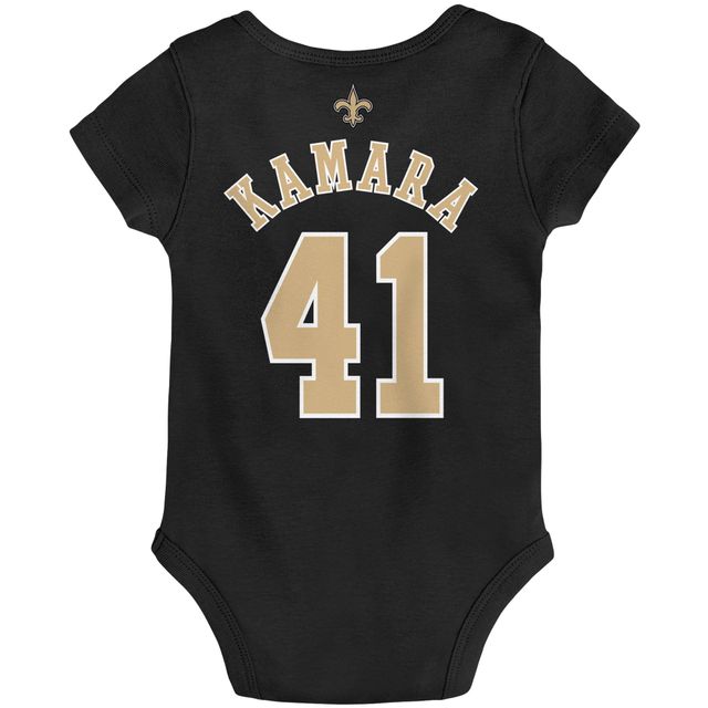 Body noir avec nom et numéro du joueur principal des New Orleans Saints Alvin Kamara pour bébé