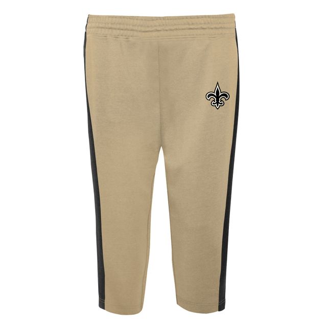 Little Kicker des Saints de la Nouvelle-Orléans pour bébé noir/or - Ensemble body et pantalon à manches longues