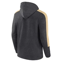 Men's Fanatics  Heather Charcoal New Orleans Saints Gains Full-Zip Hoodie