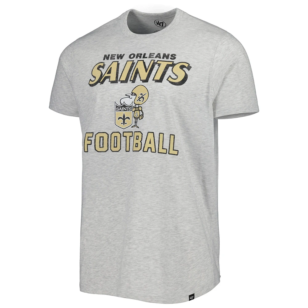 Men's '47 Heathered Gray New Orleans Saints Dozer Franklin Lightweight T-Shirt