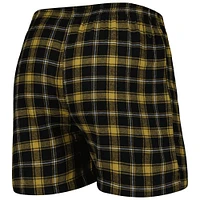 Men's Concepts Sport Black/Gold New Orleans Saints Ledger Flannel Boxers
