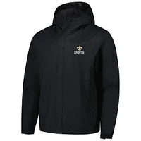 Men's Dunbrooke Black New Orleans Saints Tropic Waterproof Packable Full-Zip Hoodie Jacket