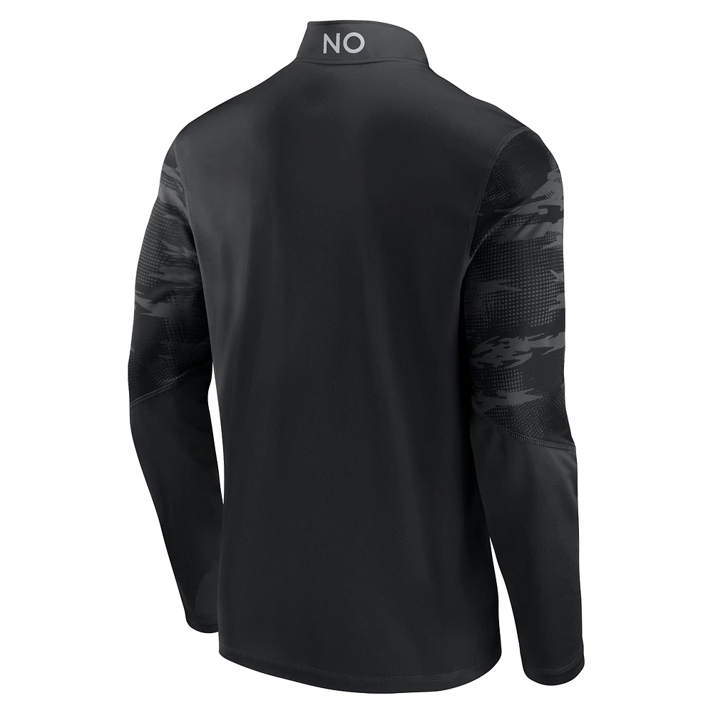 Men's Fanatics Black/Gold New Orleans Saints Defender Quarter-Zip Jacket