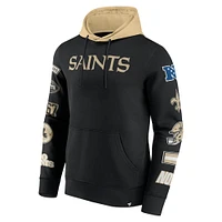 Men's Fanatics  Black/Gold New Orleans Saints Patched Out Pullover Hoodie