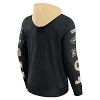 Men's Fanatics  Black/Gold New Orleans Saints Patched Out Pullover Hoodie