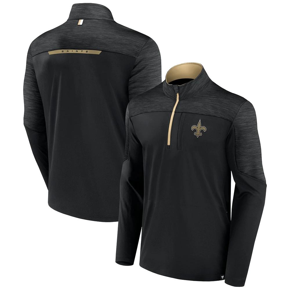 Men's Fanatics Black New Orleans Saints Defender Evo Quarter-Zip Jacket