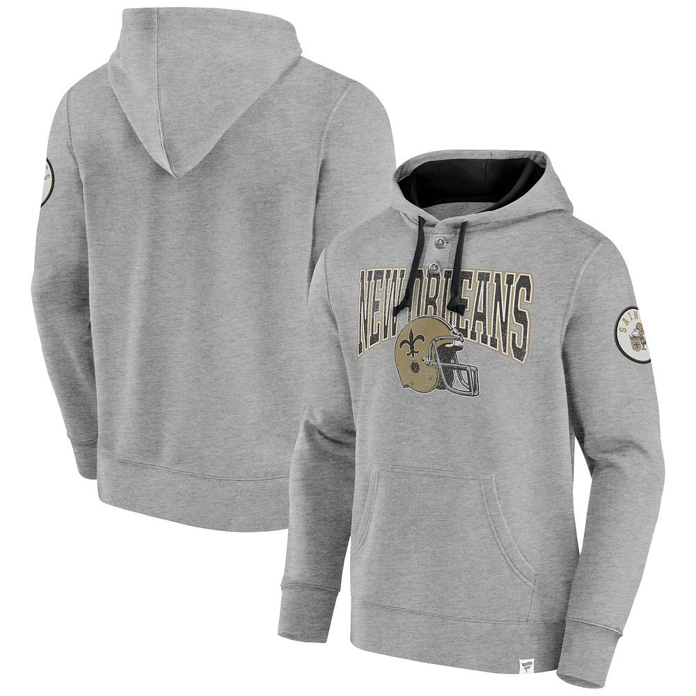 Men's Fanatics  Black New Orleans Saints Label Maker Pullover Hoodie