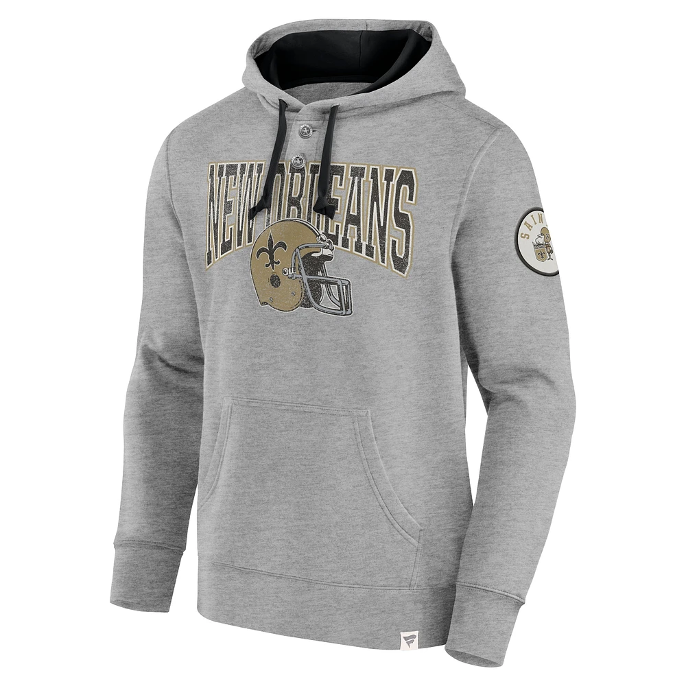 Men's Fanatics  Black New Orleans Saints Label Maker Pullover Hoodie
