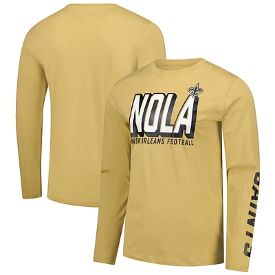 T-shirt à manches longues Fanatics Gold New Orleans Saints pour hommes