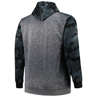 Men's Fanatics Heather Charcoal New Orleans Saints Big & Tall Camo Pullover Hoodie