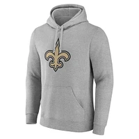 Men's Fanatics Heather Gray New Orleans Saints Deliver Fleece Pullover Hoodie