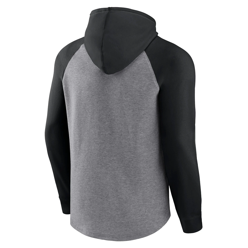 Men's Fanatics Heather Gray New Orleans Saints Favorite Arch Raglan Pullover Hoodie