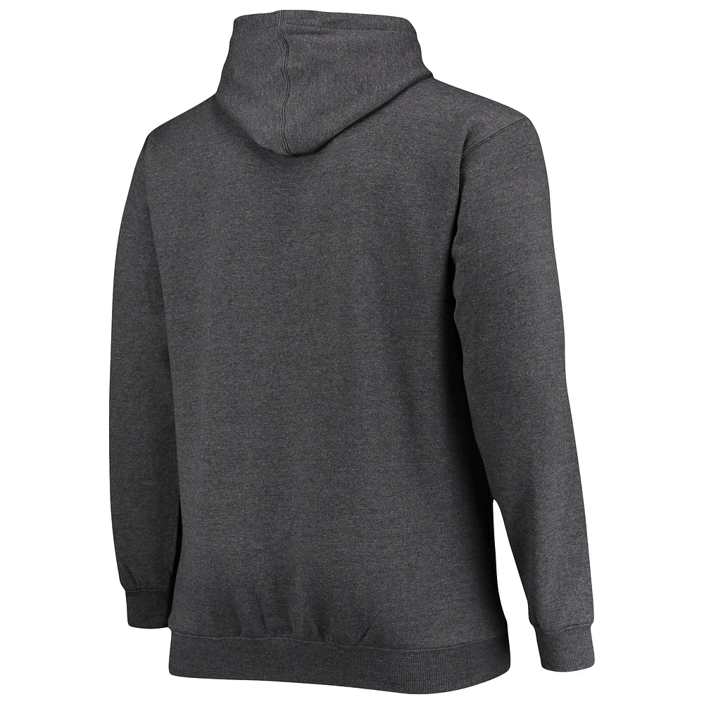Men's Fanatics Heathered Charcoal New Orleans Saints Big & Tall Practice Pullover Hoodie