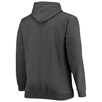 Men's Fanatics Heathered Charcoal New Orleans Saints Big & Tall Practice Pullover Hoodie
