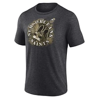 Men's Fanatics Heathered Charcoal New Orleans Saints Sporting Chance Tri-Blend - T-Shirt