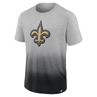 Men's Fanatics Heathered Gray/Black New Orleans Saints Team Ombre - T-Shirt