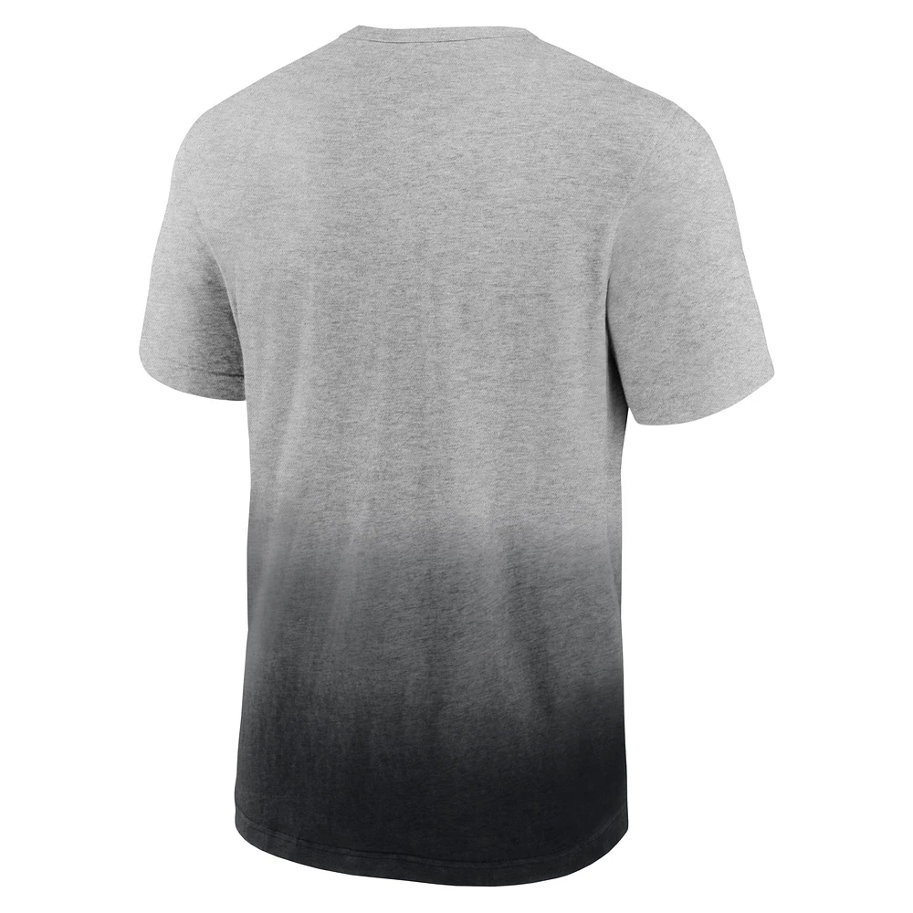 Men's Fanatics Heathered Gray/Black New Orleans Saints Team Ombre - T-Shirt