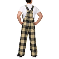 Men's FOCO  Black New Orleans Saints Big Logo Plaid Overalls