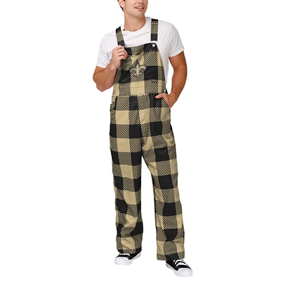 Salopette noire à carreaux avec grand logo FOCO New Orleans Saints pour hommes