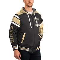 Men's G-III Sports by Carl Banks Gray/Black New Orleans Saints Extreme Full Back Reversible Hoodie Full-Zip Jacket
