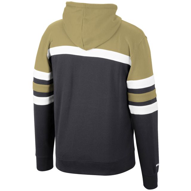 Pull Mitchell & Ness noir/or pour entraîneur-chef des Saints de la Nouvelle-Orléans hommes - Chandail à capuchon
