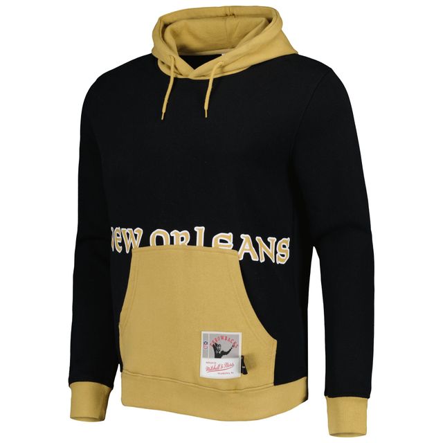 Chandail à capuchon Big Face 5.0 des Saints de la Nouvelle-Orléans Mitchell & Ness pour homme, noir