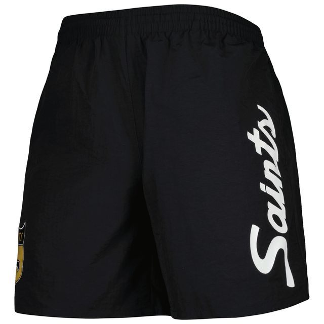 Short en nylon pour homme Mitchell & Ness Team Essentials des Saints de la Nouvelle-Orléans, noir