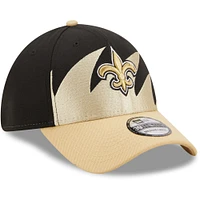 New Era pour hommes Orleans Saints Surge 39THIRTY Noir/Or - Casquette Flex