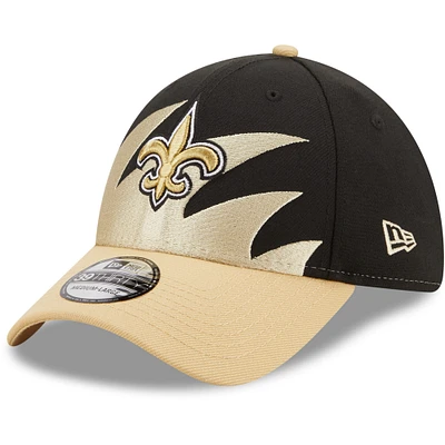 New Era pour hommes Orleans Saints Surge 39THIRTY Noir/Or - Casquette Flex