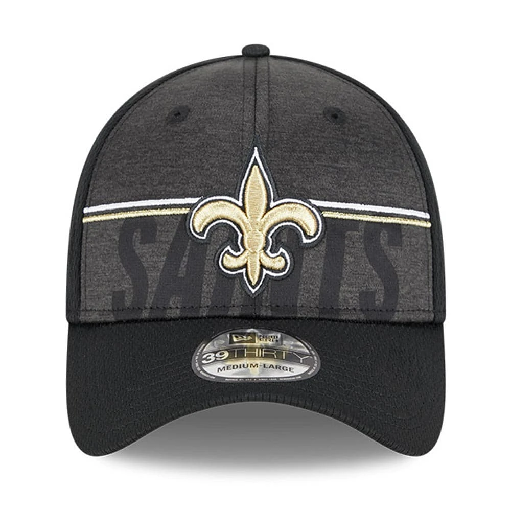 Men's New Era Black Orleans Saints 2023 NFL Training Camp 39THIRTY Flex Fit Hat