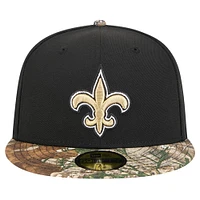 Men's New Era Black Orleans Saints Active Two-Tone Camo 59FIFTY Fitted Hat