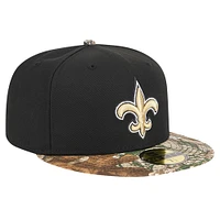 Men's New Era Black Orleans Saints Active Two-Tone Camo 59FIFTY Fitted Hat