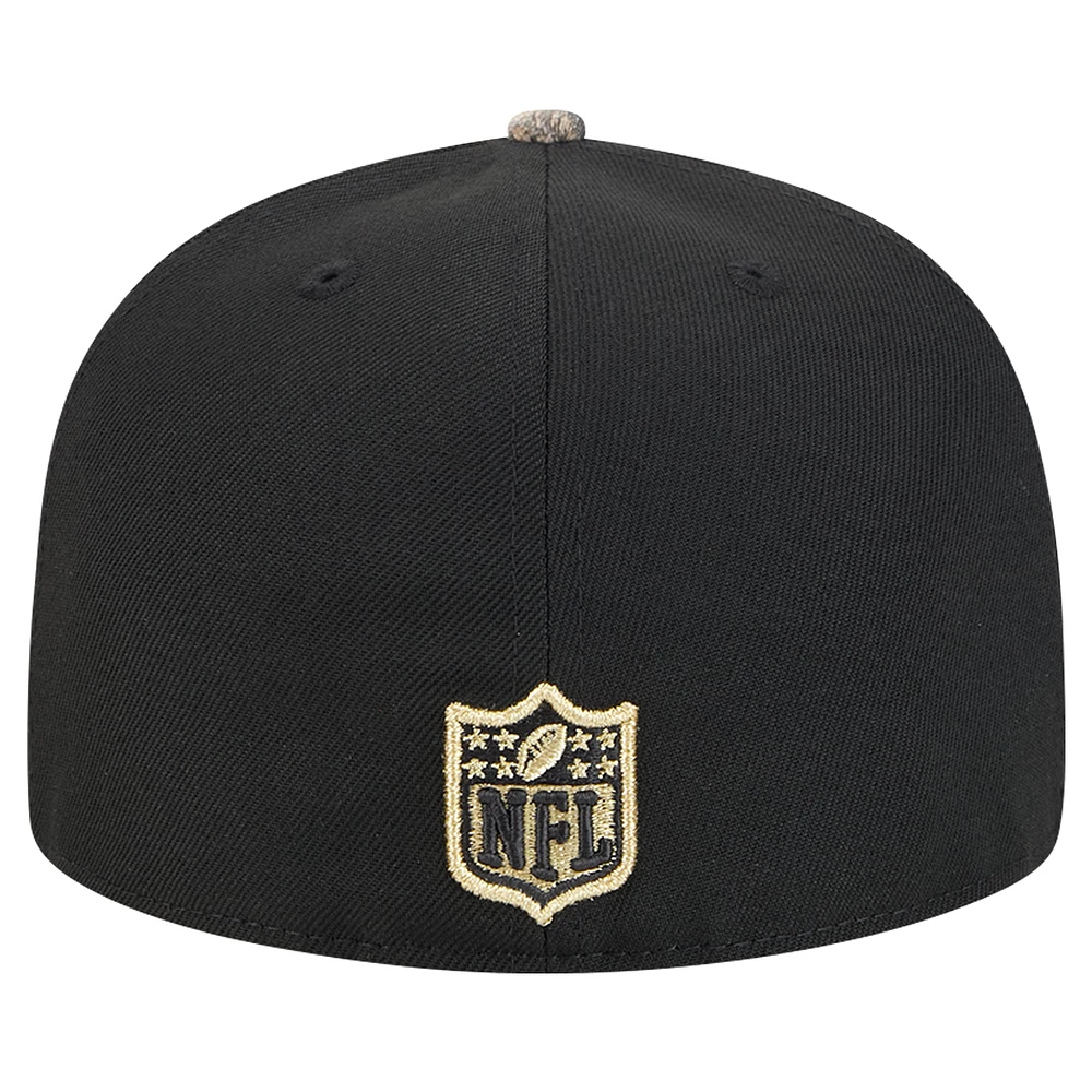 Men's New Era Black Orleans Saints Active Two-Tone Camo 59FIFTY Fitted Hat