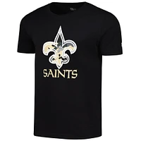 Men's New Era Black Orleans Saints Camo Logo T-Shirt