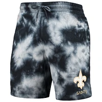 Men's New Era Black Orleans Saints Tie-Dye Shorts