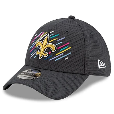 Casquette New Era Charcoal Orleans Saints 2021 NFL Crucial Catch pour homme - 39THIRTY Flex