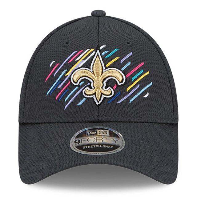 Casquette réglable 9FORTY pour homme New Era Charcoal Saints de la Nouvelle-Orléans 2021 NFL Crucial Catch