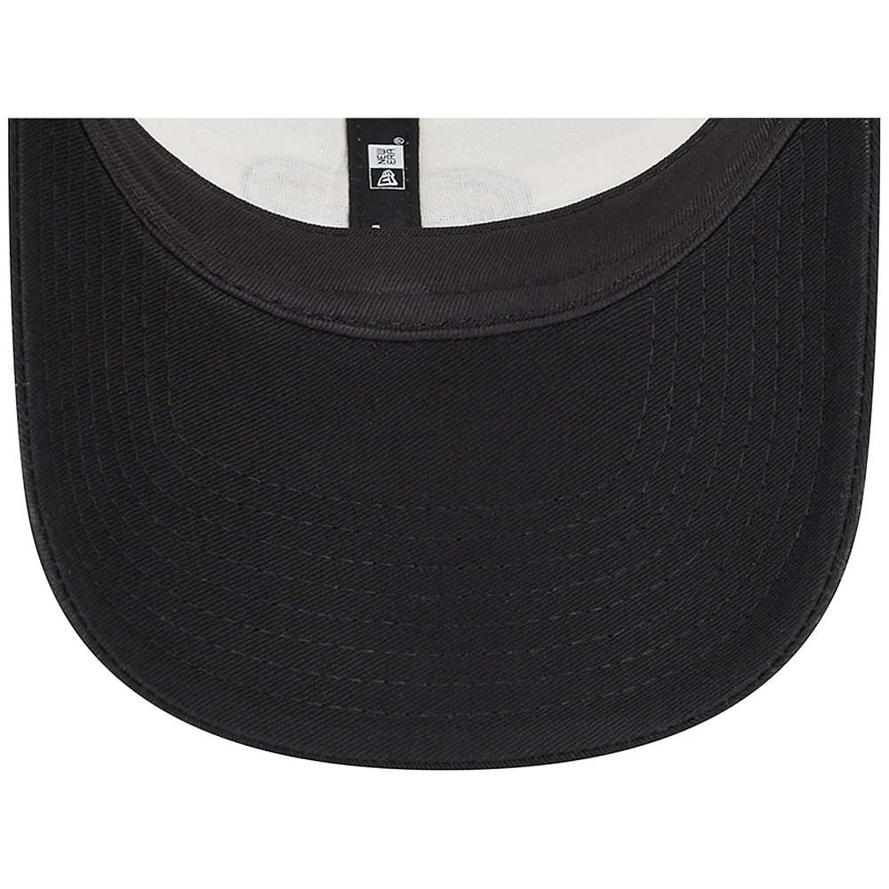 Men's New Era Cream/Black New Orleans Saints Team Stripe Trucker 9FORTY Snapback Hat