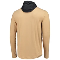 Men's New Era Gold/Black Orleans Saints Active Block Hoodie Long Sleeve T-Shirt
