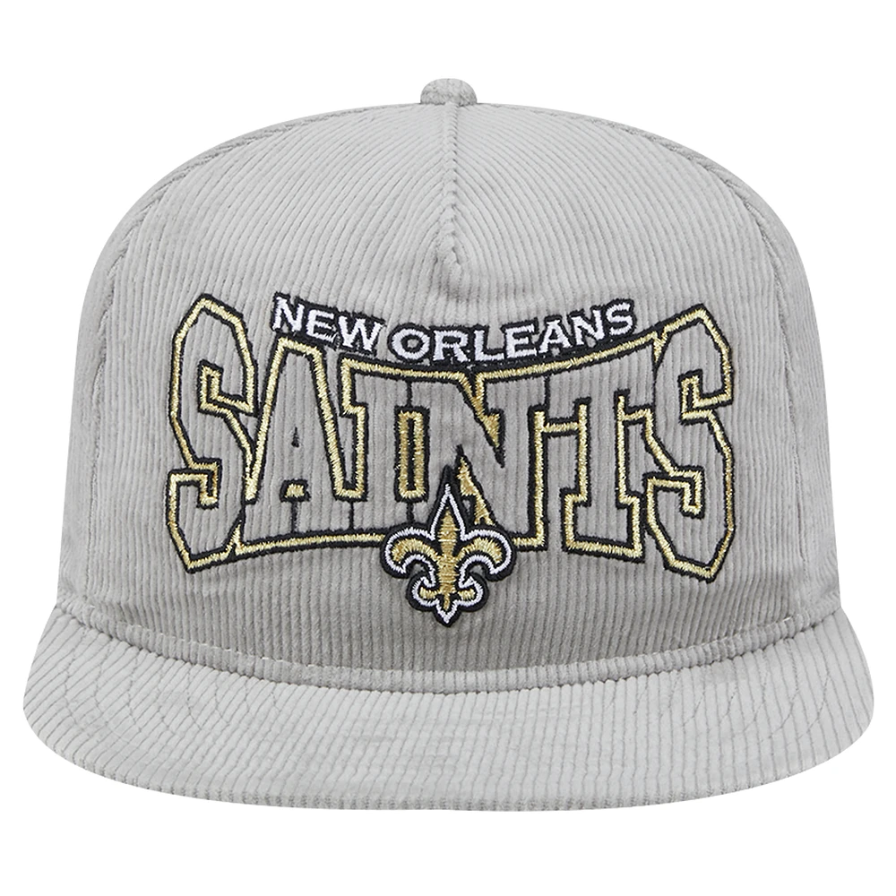 Men's New Era  Gray New Orleans Saints Corduroy Golfer Adjustable Hat