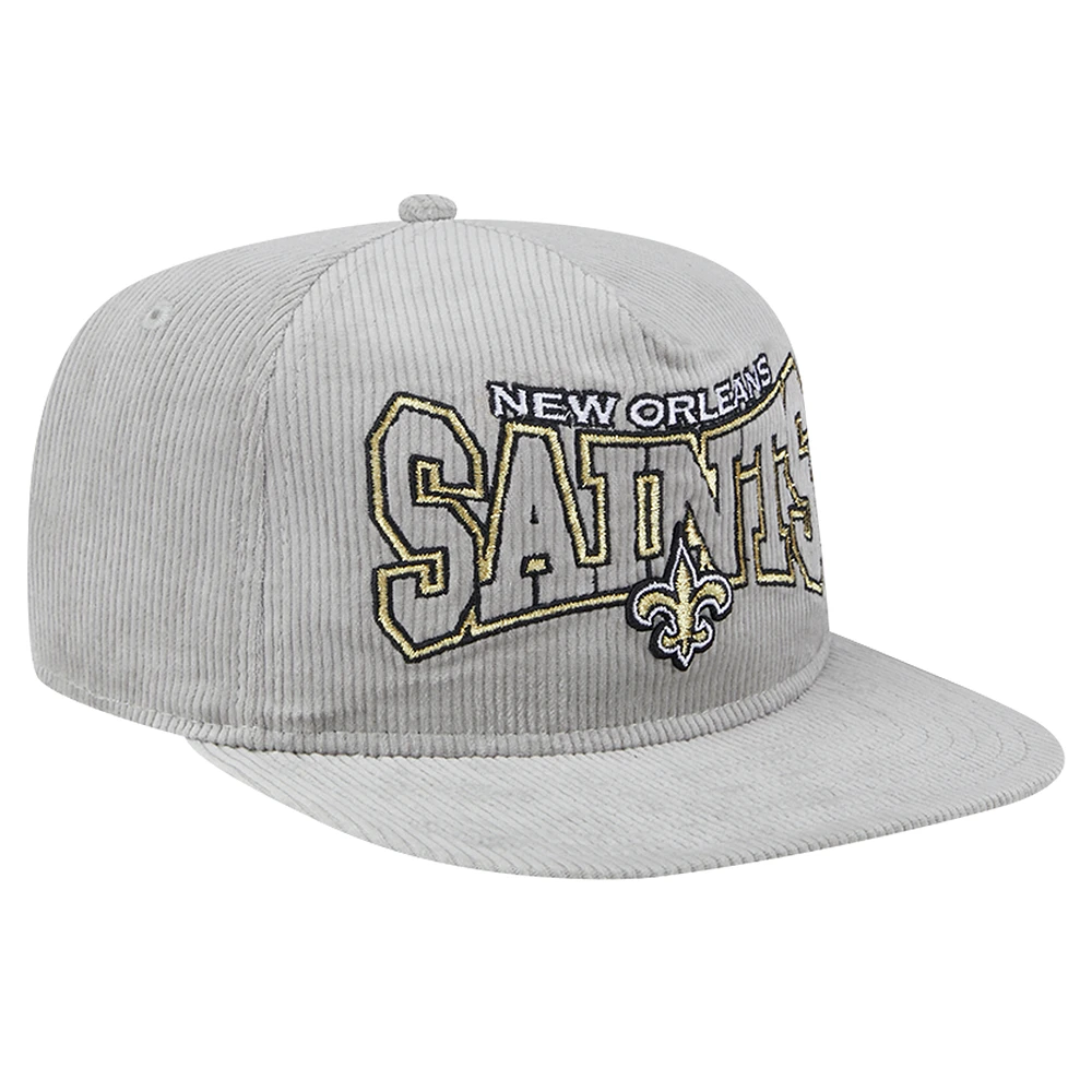 Men's New Era  Gray New Orleans Saints Corduroy Golfer Adjustable Hat