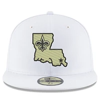 Men's New Era White Orleans Saints Omaha Alternate Logo 59FIFTY Fitted Hat