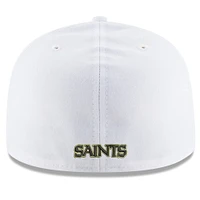 Men's New Era White Orleans Saints Omaha Alternate Logo 59FIFTY Fitted Hat