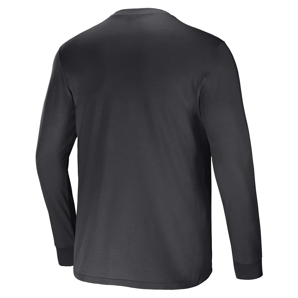 Men's NFL x Darius Rucker Collection by Fanatics Black New Orleans Saints Team Long Sleeve Pocket T-Shirt