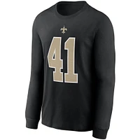Men's Nike Alvin Kamara Black New Orleans Saints Player Name & Number Long Sleeve T-Shirt