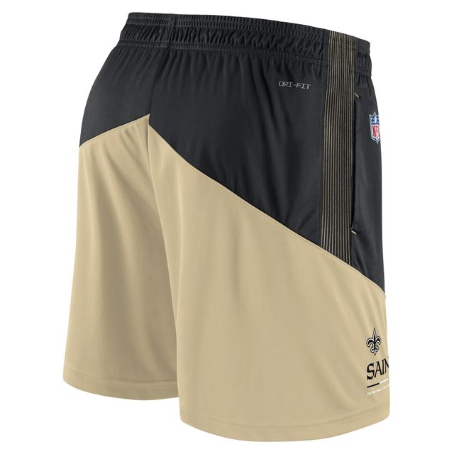 Short Nike New Orleans Saints Sideline Primary Lockup Performance pour homme Noir/Or