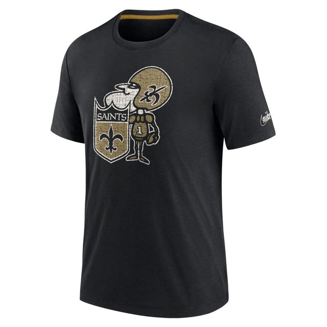 T-shirt Nike New Orleans Saints Rewind Playback pour homme avec logo noir