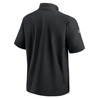 Men's Nike  Black New Orleans Saints Sideline Coach Short Sleeve Hoodie Quarter-Zip Jacket