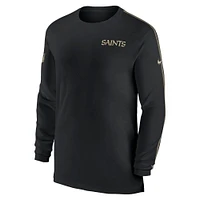 Men's Nike Black New Orleans Saints Sideline Coach UV Performance Long Sleeve T-Shirt